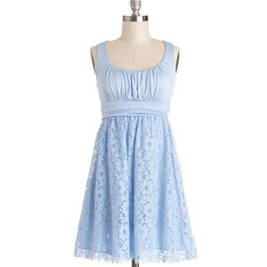 Modcloth Lace Blue Soft Sun Dress